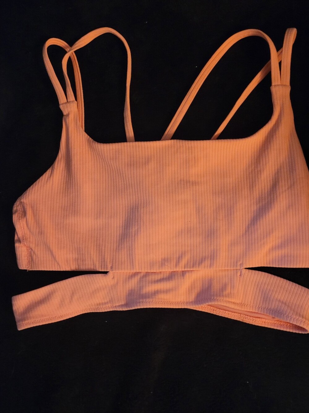 lululemon athletica Ribbed Double-Strap Crop Bralette - Peachy Orange